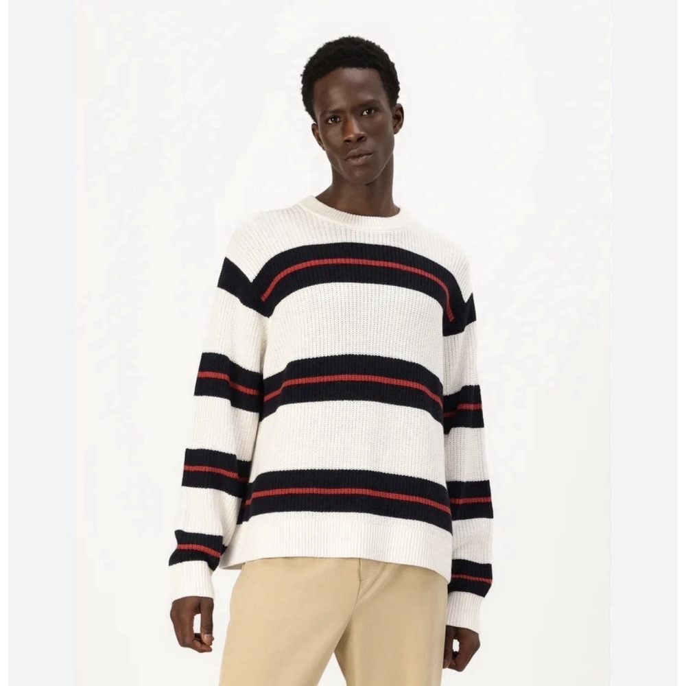 Abercrombie & Fitch Striped Crew Neck Sweater Men's S Oversized Academia Preppy